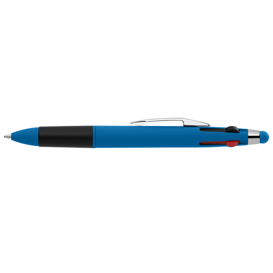 Quattro Softy Multi Ink with Stylus promotional pen in light blue printed with your company logo