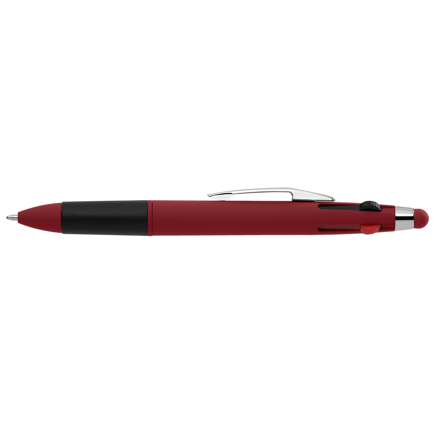 Quattro Softy Multi Ink with Stylus promotional pen in red printed with your company logo