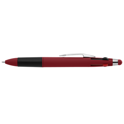 Quattro Softy Multi Ink with Stylus promotional pen in red printed with your company logo