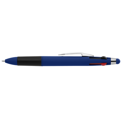 Quattro Softy Multi Ink with Stylus promotional pen in royal blue printed with your company logo