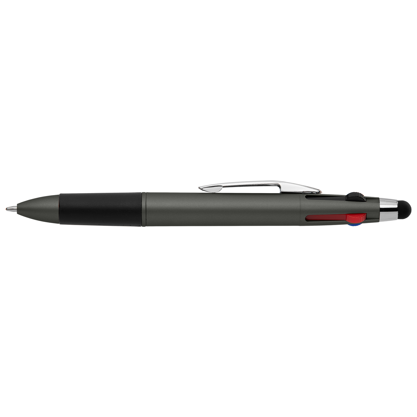 Quattro Softy Metallic Multi Ink with Stylus promotional pen in gunmetal printed with your company logo