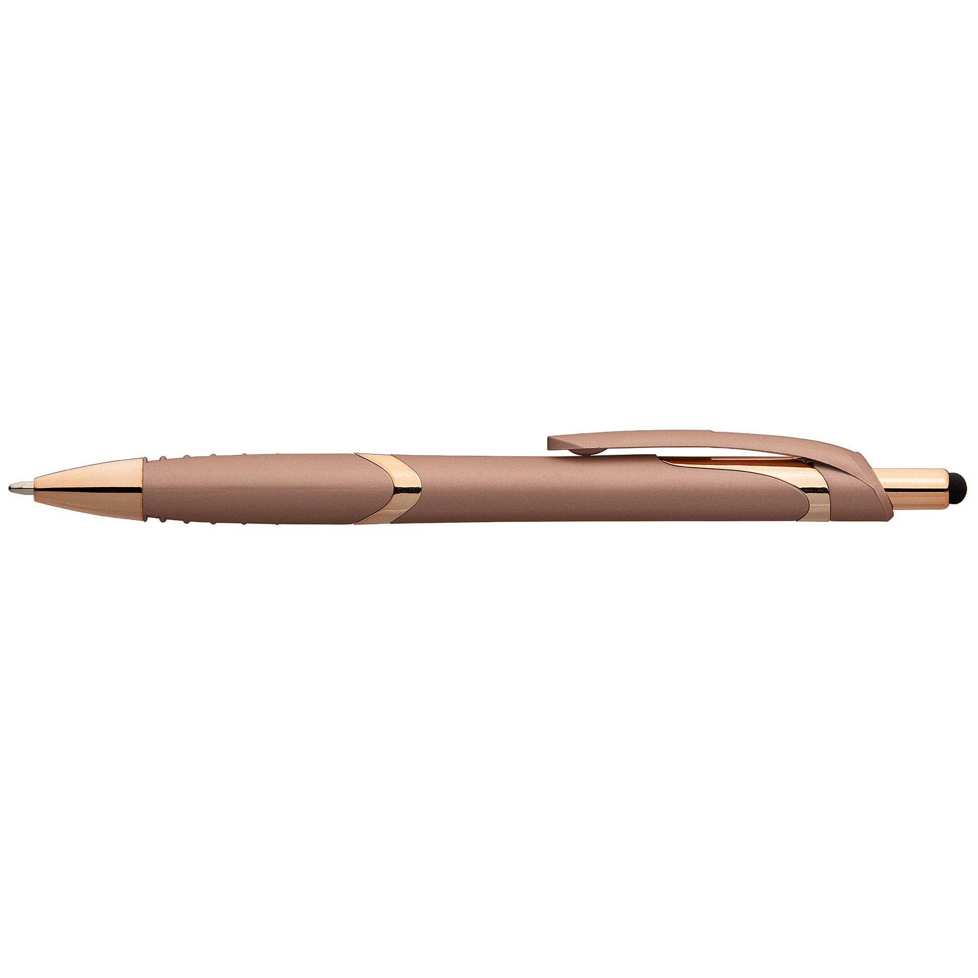 Joplin Softy Rose Gold with Stylus promotional pen in rose gold printed with your company logo