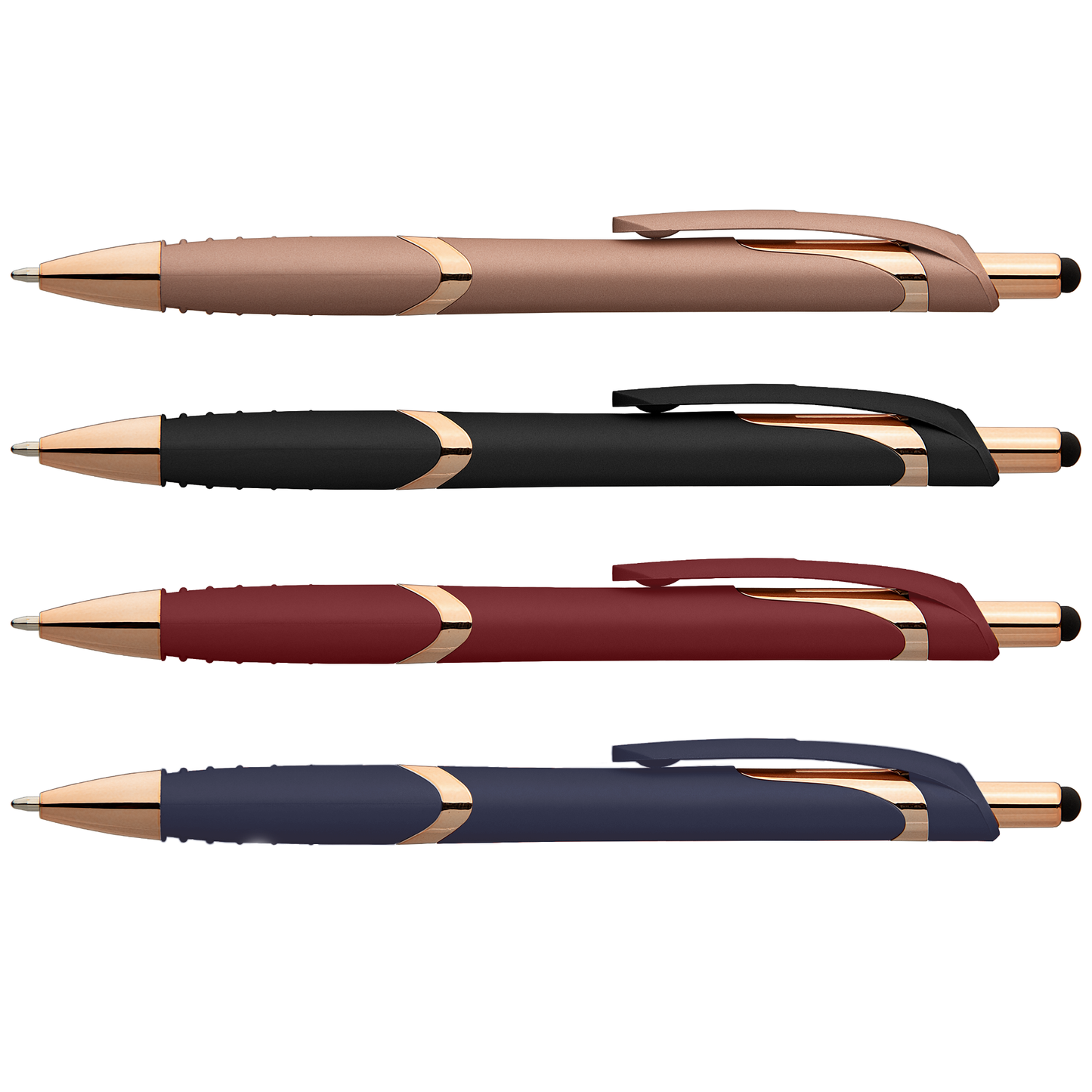 Joplin Softy Rose Gold with Stylus promotional pen in assorted colours printed with your company logo