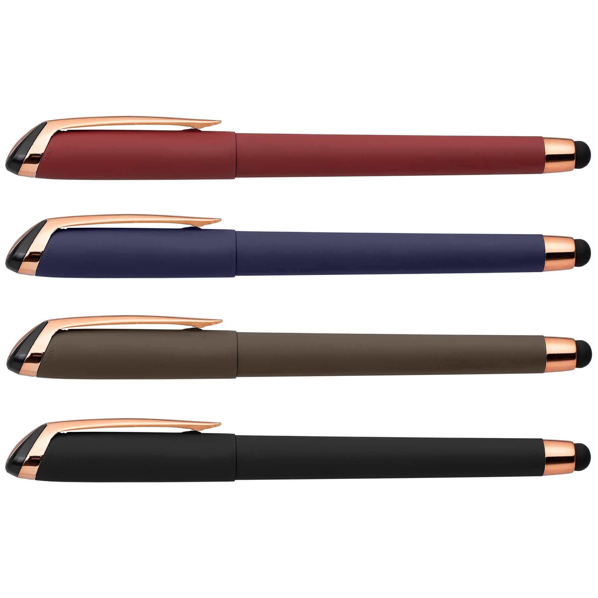 Gazelle Gel Softy Rose Gold with Stylus promotional pen in assorted colours printed with your company logo