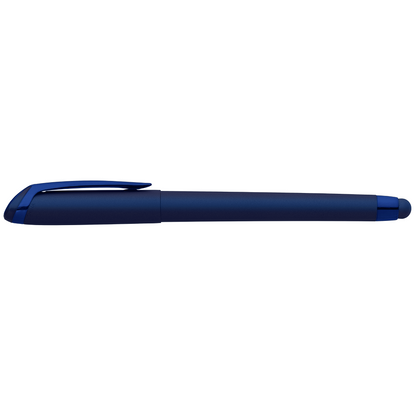 Gazelle gel Softy Monochrome Pen promotional pen in navy blue printed with your company logo