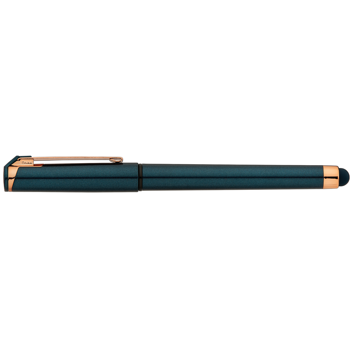 Islander Gel Pearl Rose Gold Stylus Pen promotional pen in navy blue printed with your company logo