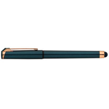 Islander Gel Pearl Rose Gold Stylus Pen promotional pen in navy blue printed with your company logo