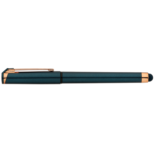 Islander Gel Pearl Rose Gold Stylus Pen promotional pen in navy blue printed with your company logo