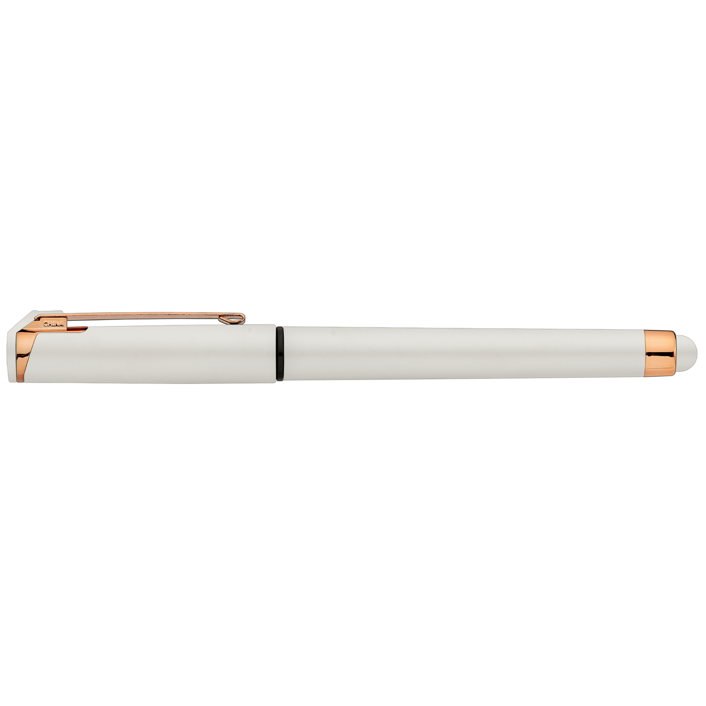 Islander Gel Pearl Rose Gold Stylus Pen promotional pen in white printed with your company logo