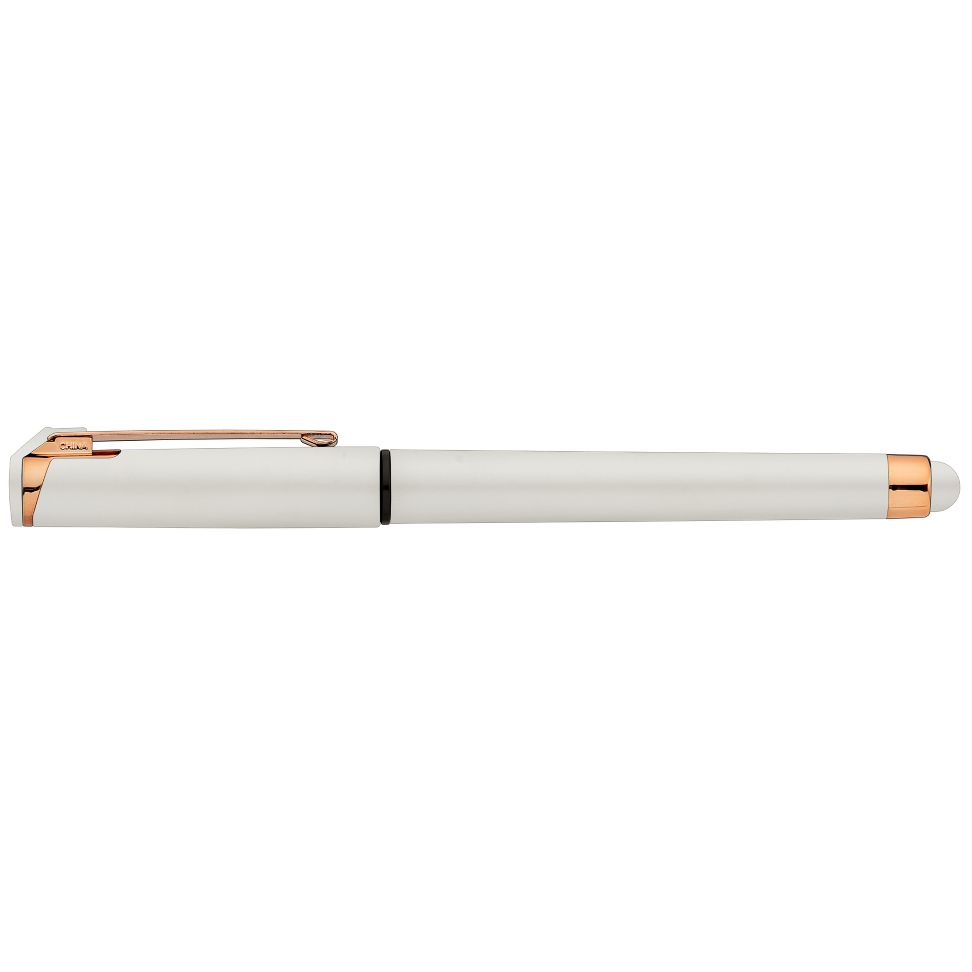 Islander Gel Pearl Rose Gold Stylus Pen promotional pen in white printed with your company logo