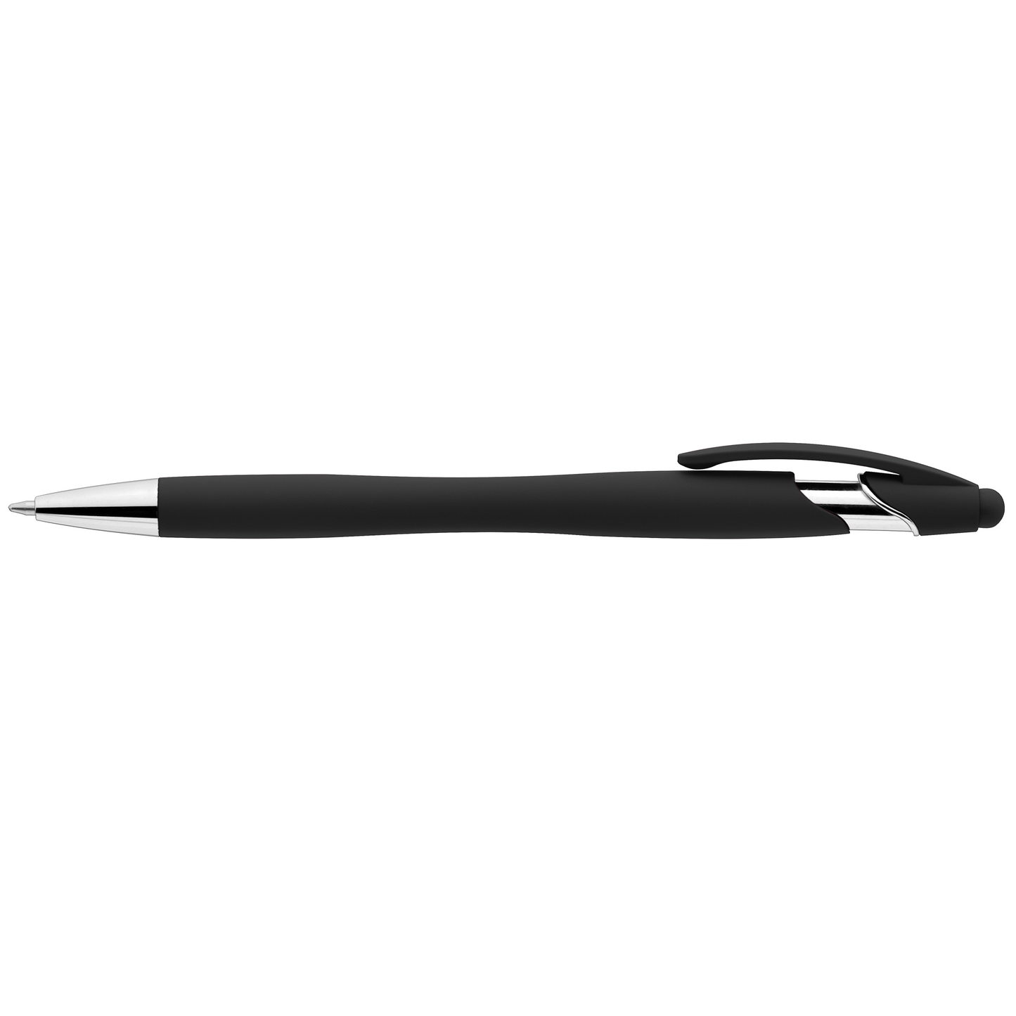 La Jolla Softy Brights Pen with Stylus promotional pen in black printed with your company logo