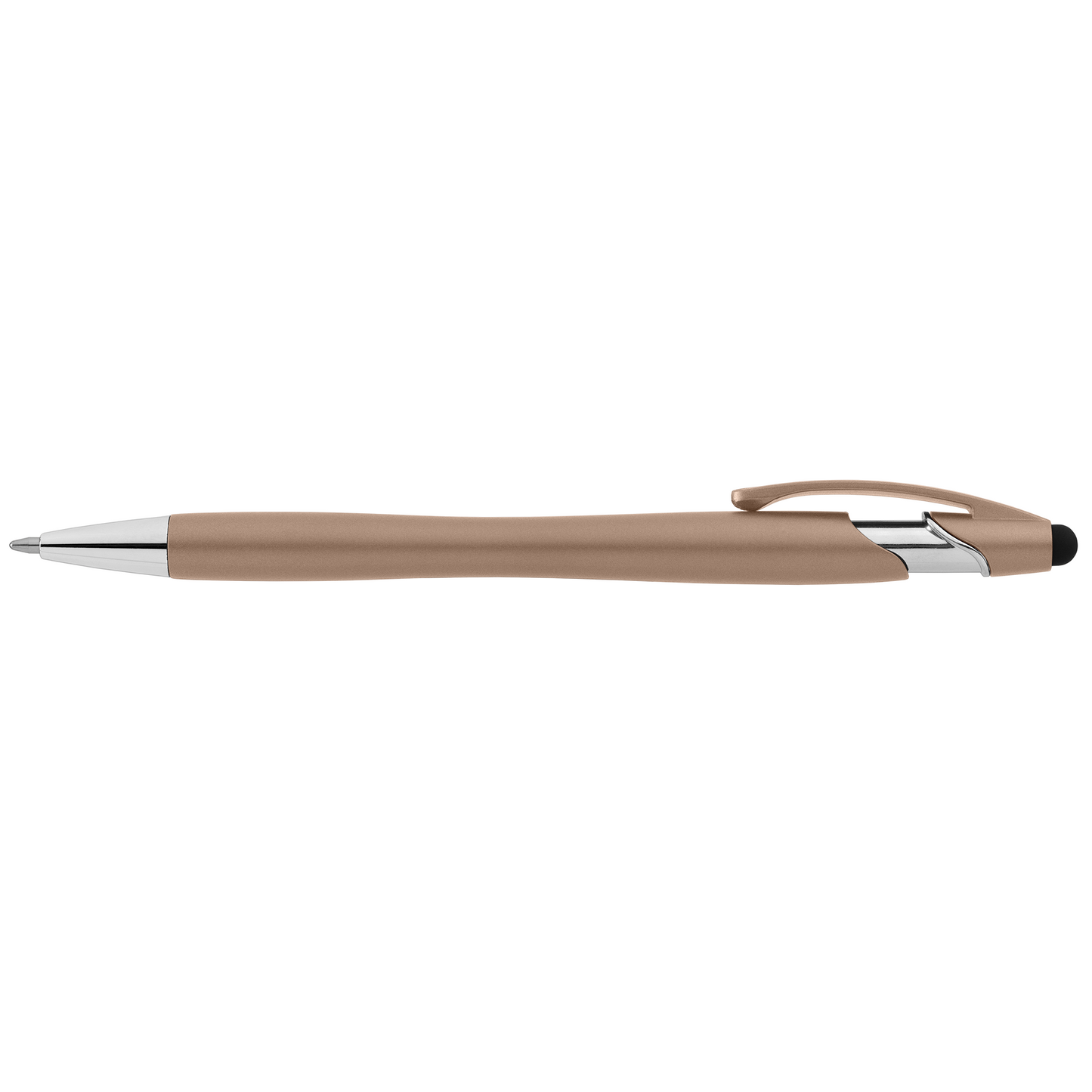 La Jolla Recycled Pen with Stylus + Anti-Fraud Ink promotional pen in dune printed with your company logo