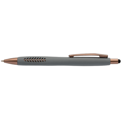 Avalon Stone Finish Stylus Pen promotional pen in gray printed with your company logo
