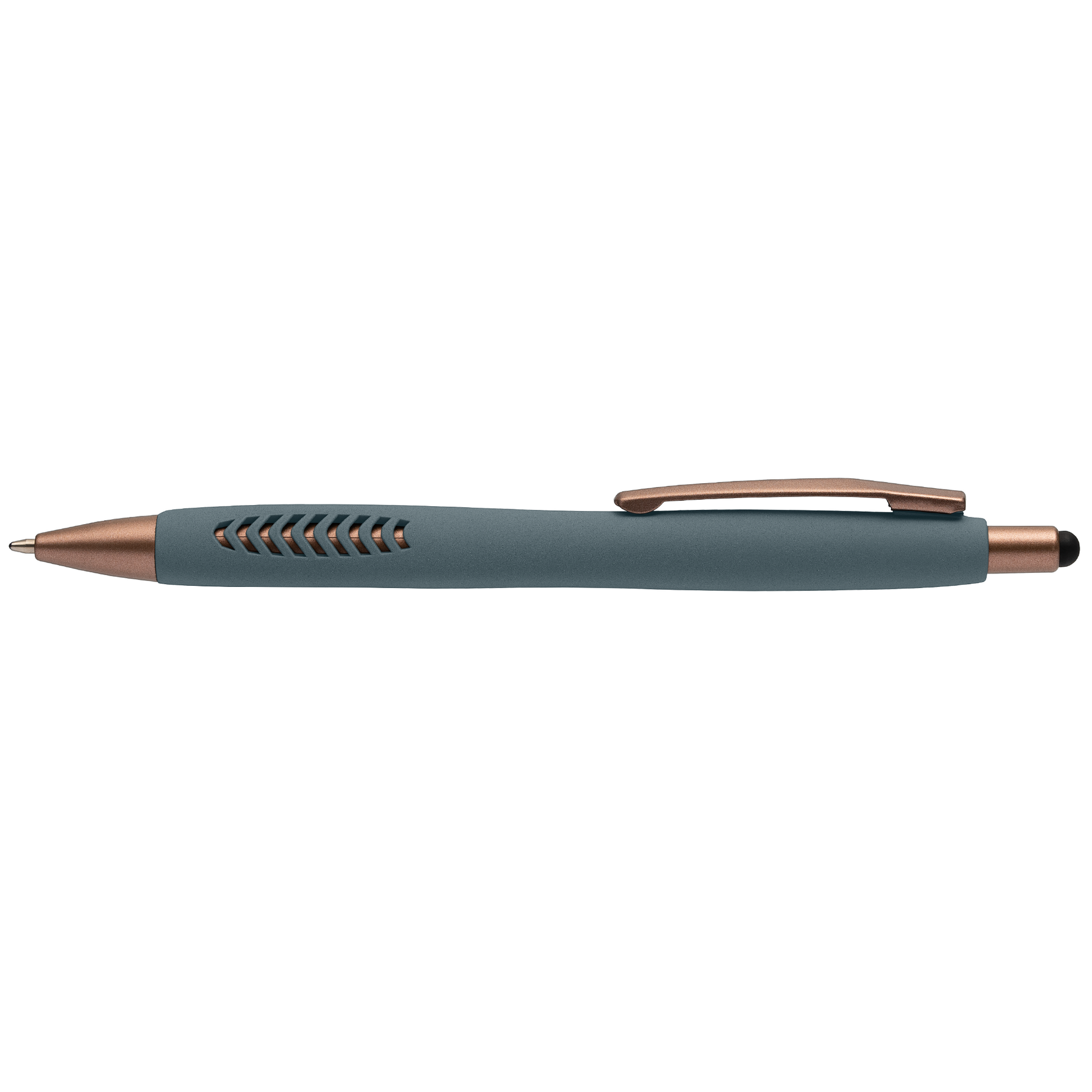 Avalon Stone Finish Stylus Pen promotional pen in steel blue printed with your company logo