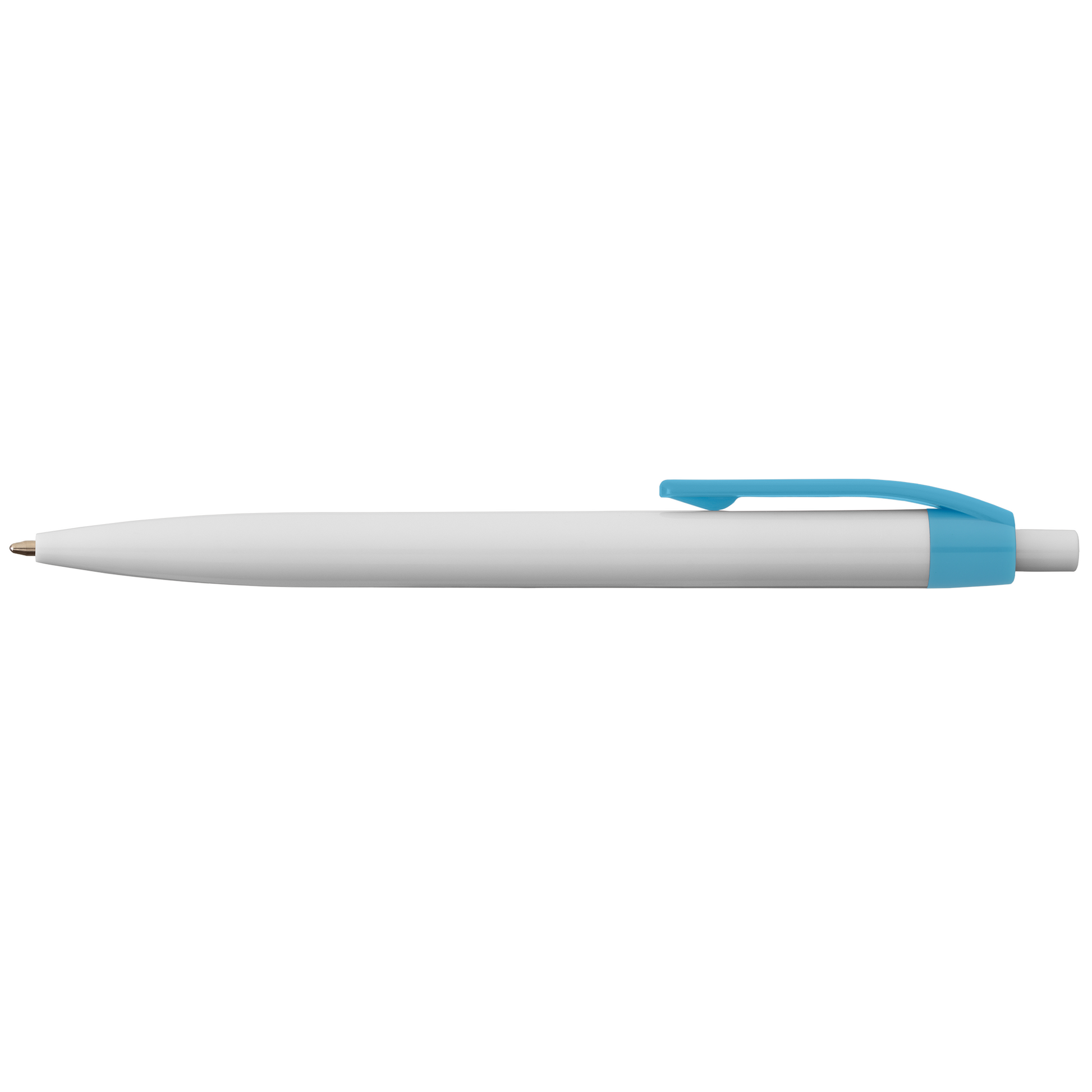 ColourFlow Recycled Plastic Pen promotional pen in light blue printed with your company logo