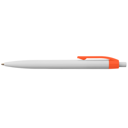 ColourFlow Recycled Plastic Pen promotional pen in orange printed with your company logo
