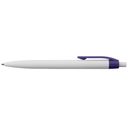 ColourFlow Recycled Plastic Pen promotional pen in purple printed with your company logo