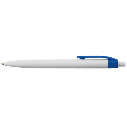 ColourFlow Recycled Plastic Pen promotional pen in royal blue printed with your company logo
