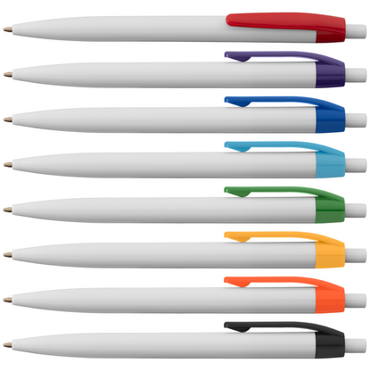 ColourFlow Recycled Plastic Pen promotional pen in assorted colours printed with your company logo