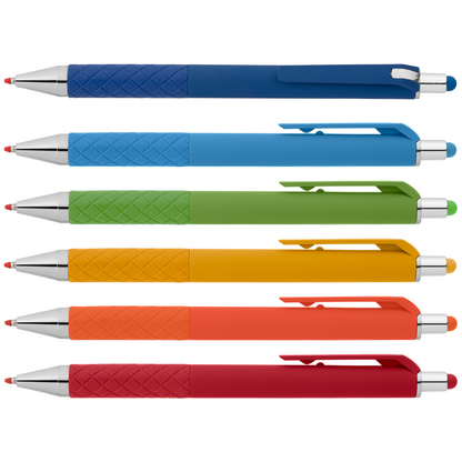 Islander Gel Retractable Bright Stylus Pen promotional pen in assorted colours printed with your company logo