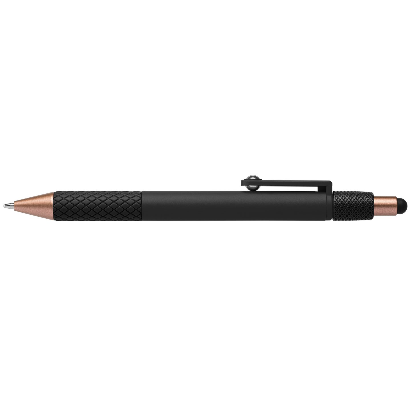 Nora Recycled Plastic Relax Fidget Stylus Pen promotional pen in black printed with your company logo