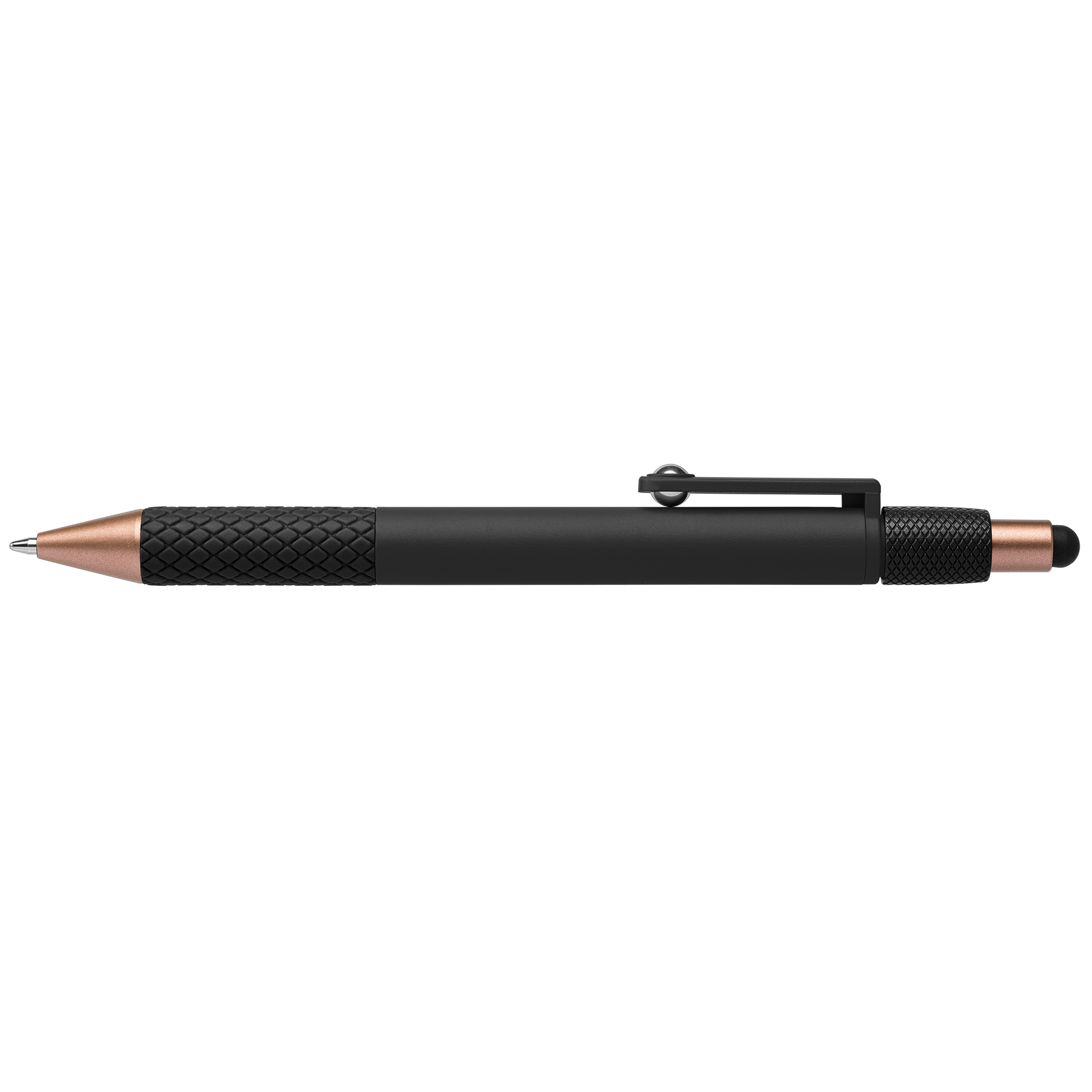 Nora Recycled Plastic Relax Fidget Stylus Pen promotional pen in black printed with your company logo