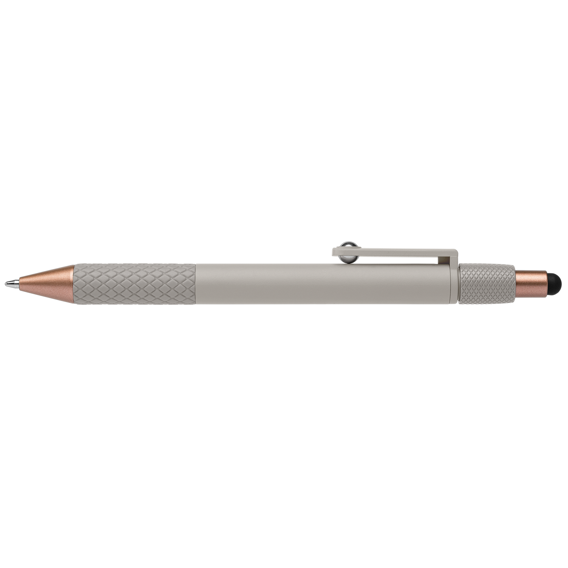 Nora Recycled Plastic Relax Fidget Stylus Pen promotional pen in cool gray printed with your company logo