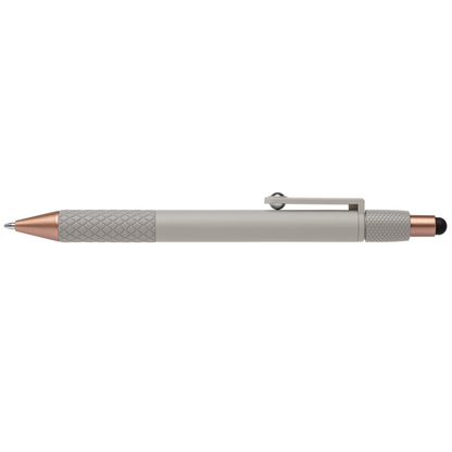 Nora Recycled Plastic Relax Fidget Stylus Pen promotional pen in cool gray printed with your company logo