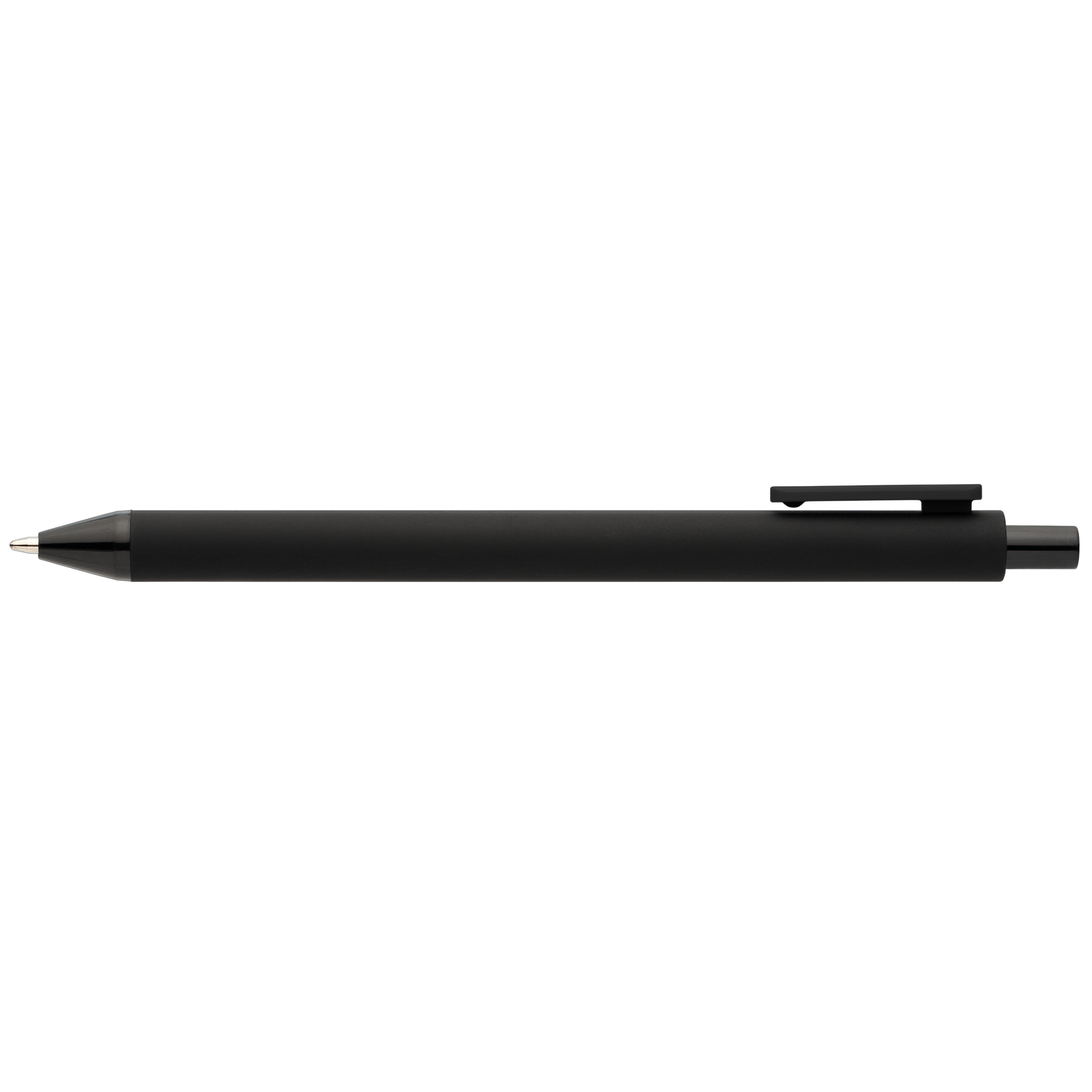 Bloom Recycled Plastic Retractable Soft Touch Pen promotional pen in black printed with your company logo