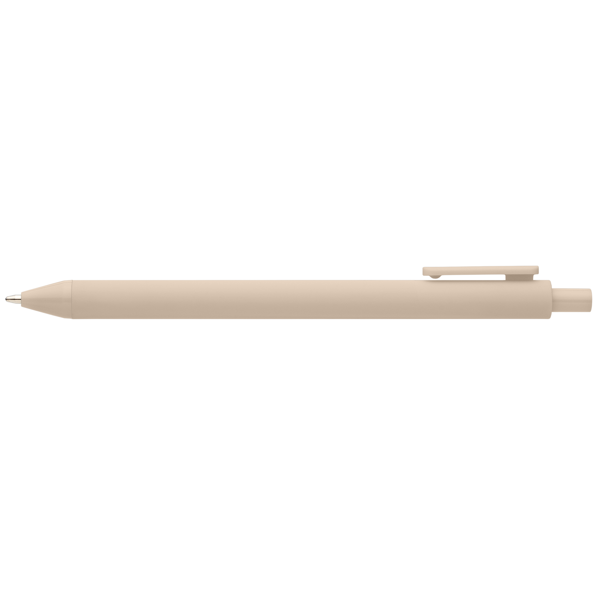 Bloom Recycled Plastic Retractable Soft Touch Pen promotional pen in grège printed with your company logo