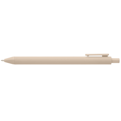 Bloom Recycled Plastic Retractable Soft Touch Pen promotional pen in grège printed with your company logo
