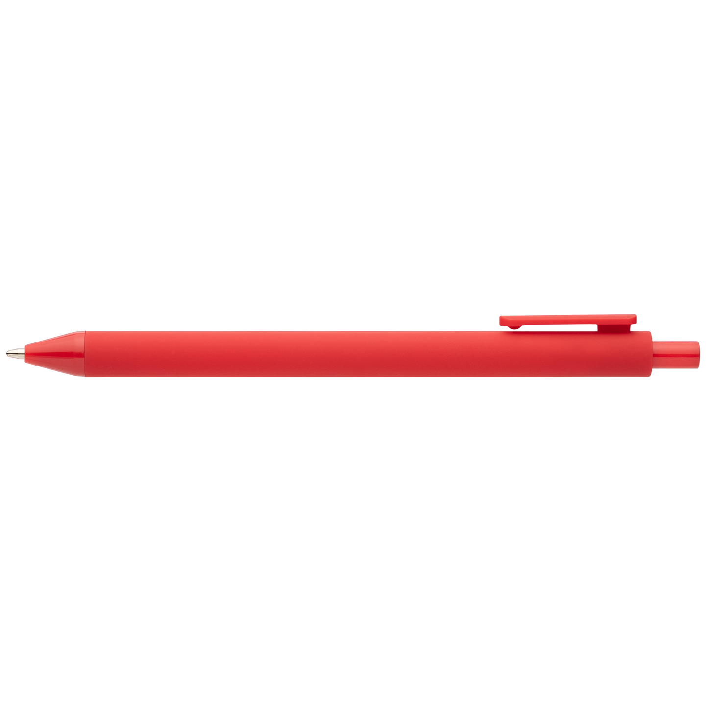 Bloom Recycled Plastic Retractable Soft Touch Pen promotional pen in red printed with your company logo