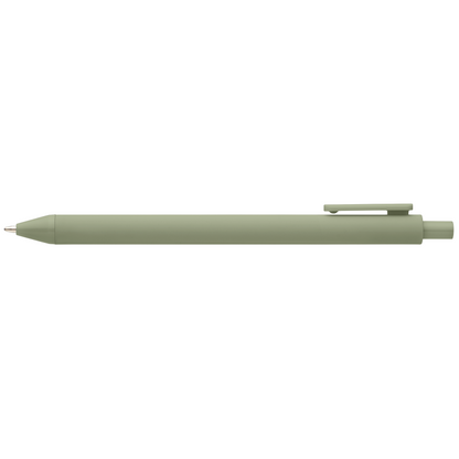 Bloom Recycled Plastic Retractable Soft Touch Pen promotional pen in sage printed with your company logo