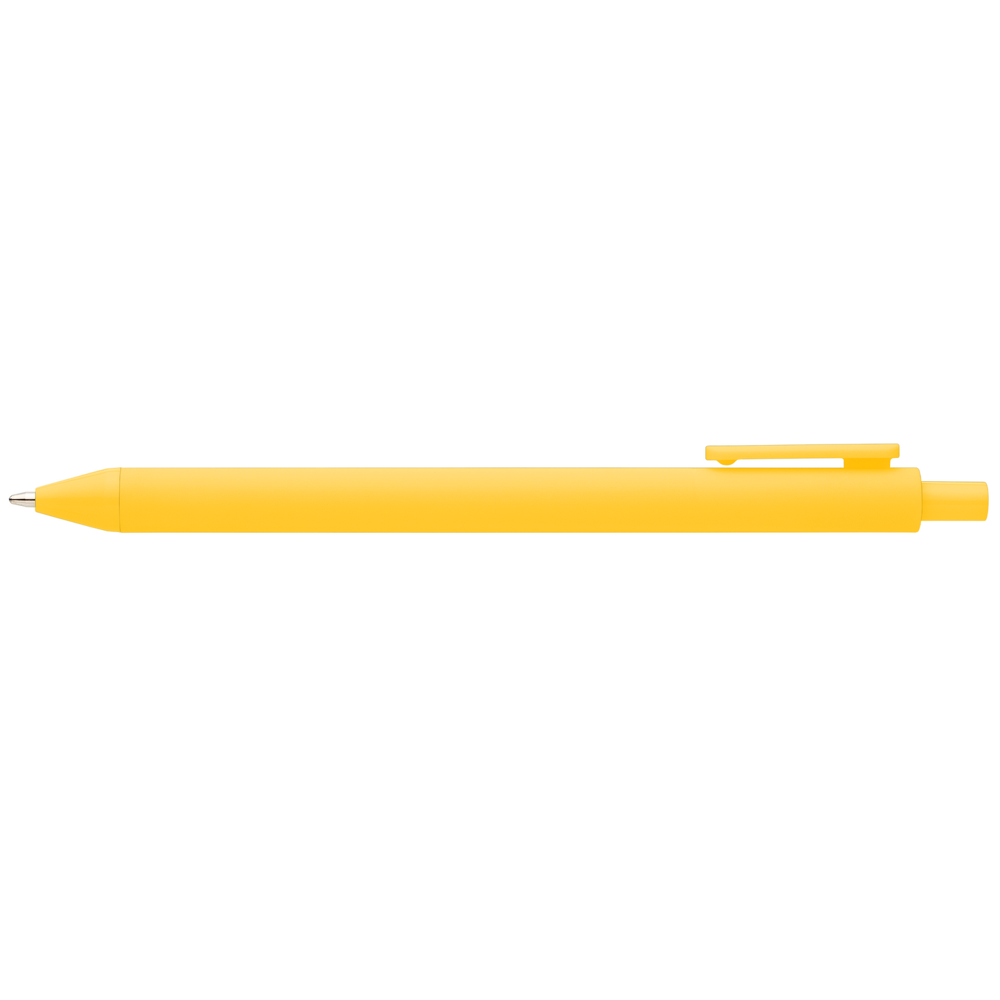 Bloom Recycled Plastic Retractable Soft Touch Pen promotional pen in yellow printed with your company logo