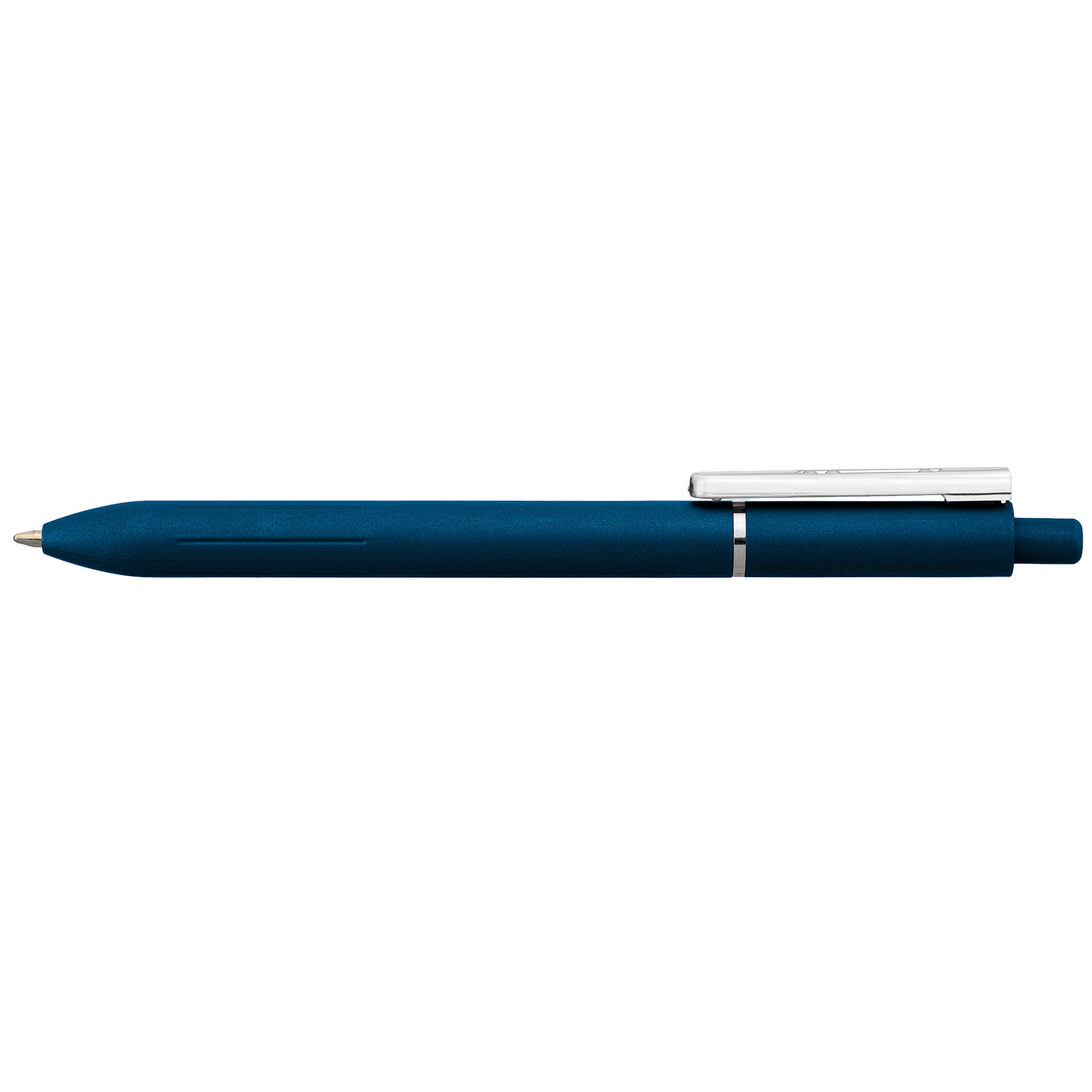 Lark Recycled Plastic Retractable Fidget Clip Pen promotional pen in navy blue printed with your company logo