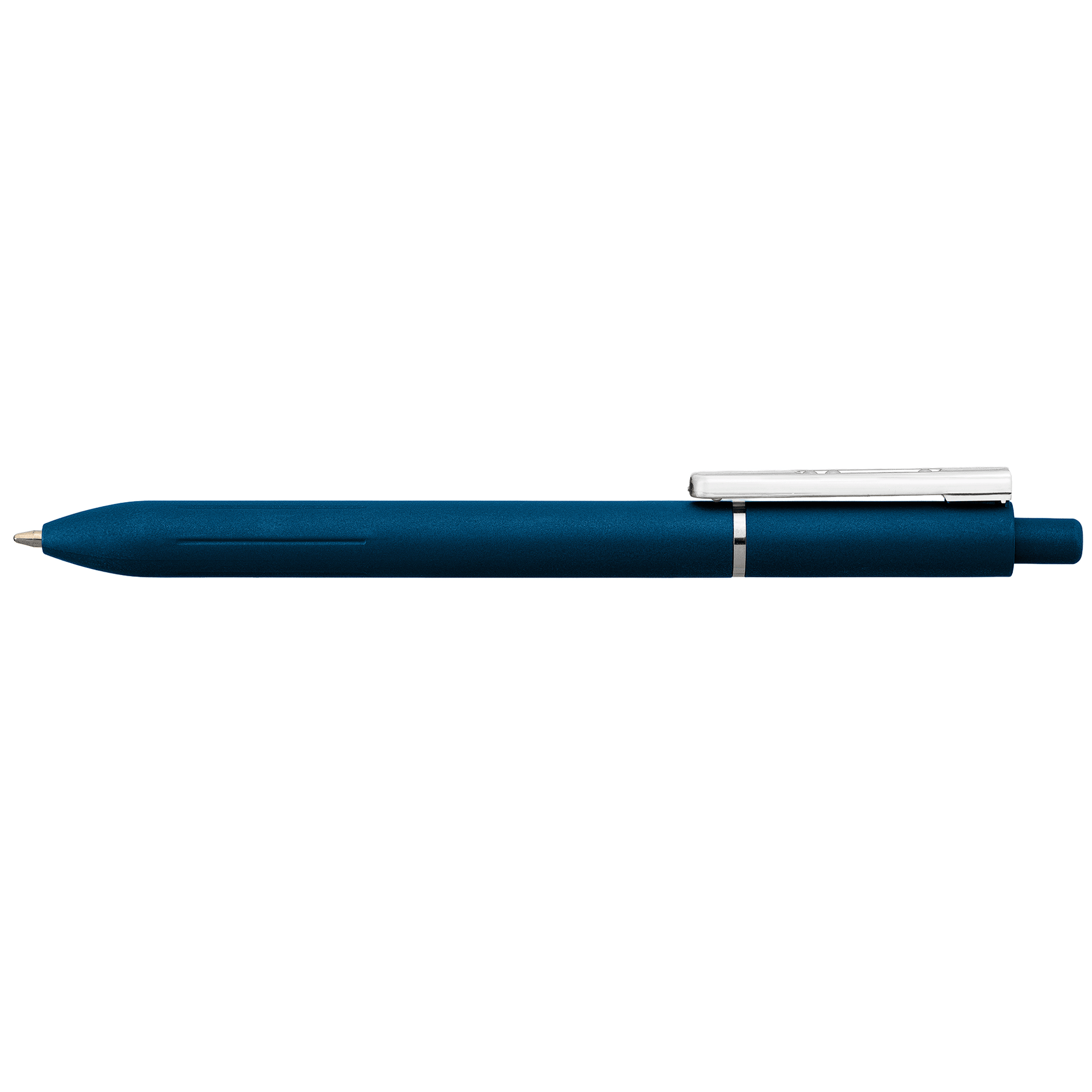 Lark Recycled Plastic Retractable Fidget Clip Pen promotional pen in navy blue printed with your company logo