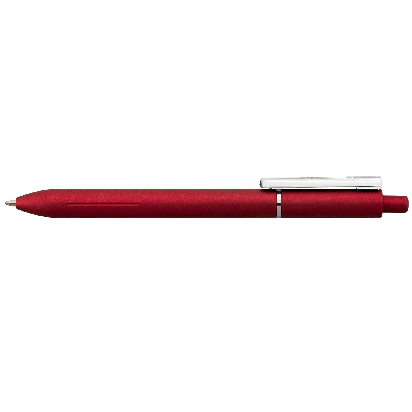 Lark Recycled Plastic Retractable Fidget Clip Pen promotional pen in red printed with your company logo