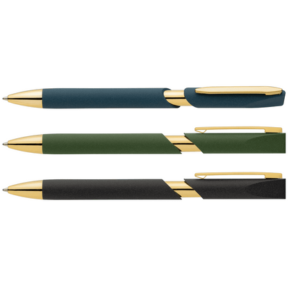 Aurelia Recycled Plastic Gold Trim Pen promotional pen in assortment printed with your company logo