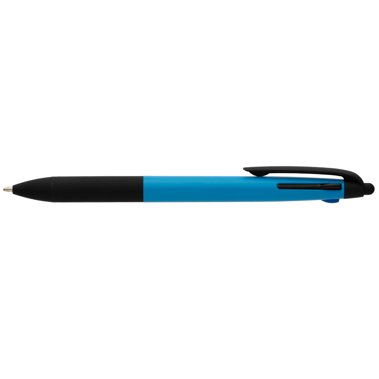 Malta Recycled Plastic 3-in-1 Stylus Neon Grip Multi-Ink Pen promotional pen in light blue printed with your company logo