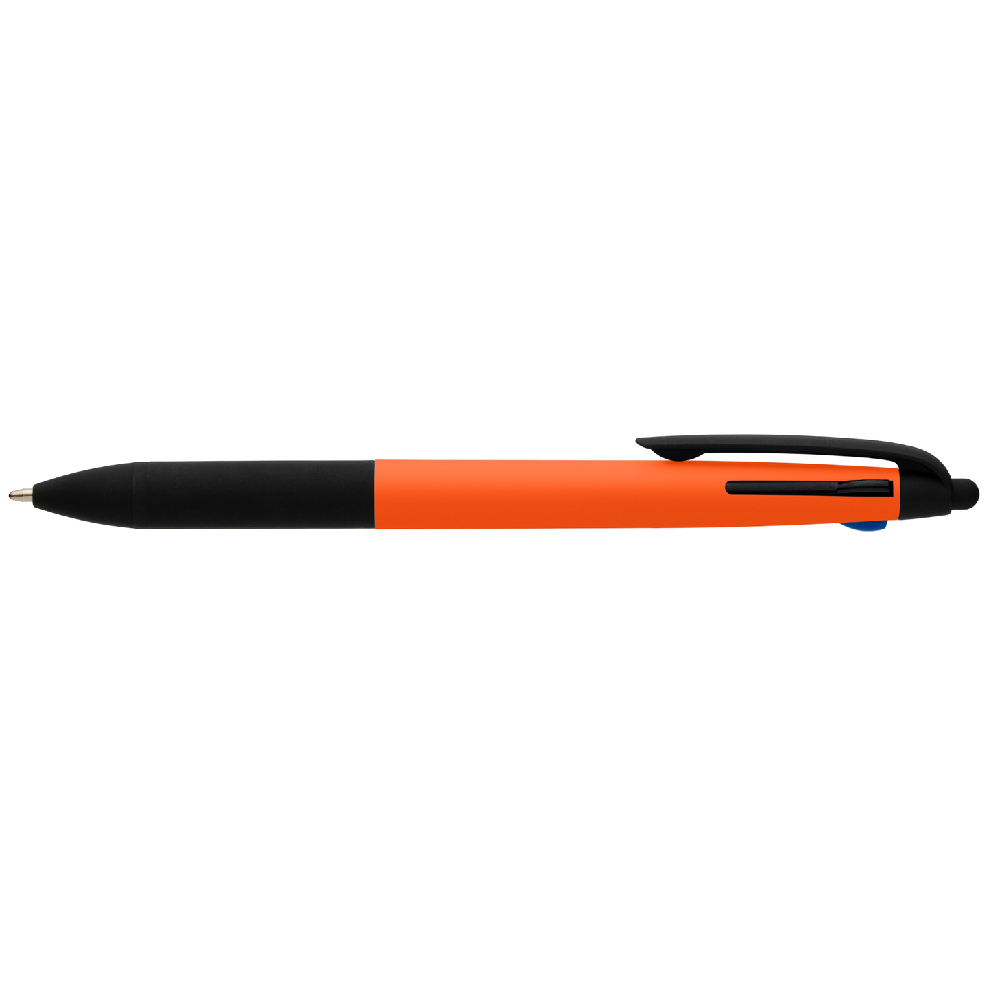 Malta Recycled Plastic 3-in-1 Stylus Neon Grip Multi-Ink Pen promotional pen in orange printed with your company logo