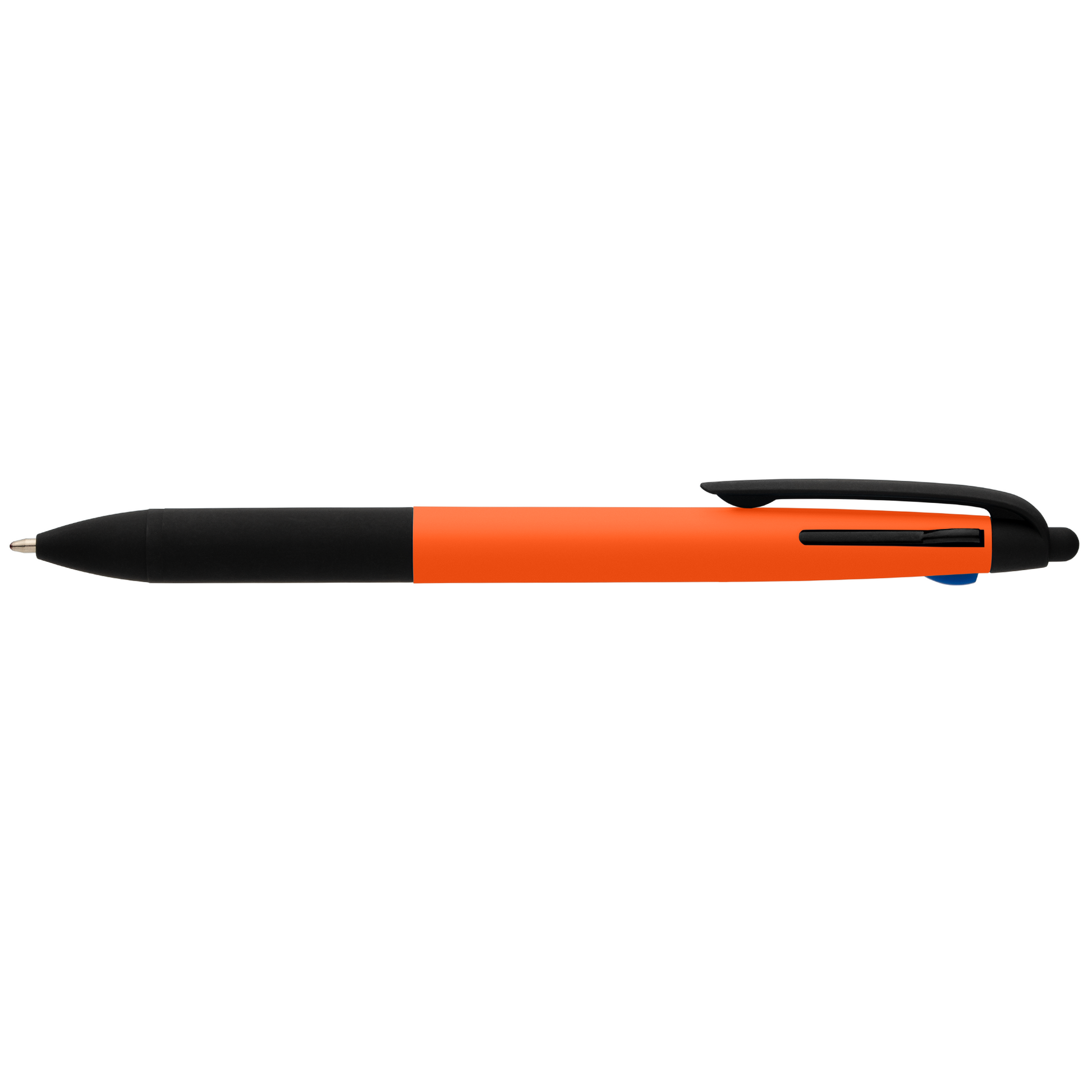 Malta Recycled Plastic 3-in-1 Stylus Neon Grip Multi-Ink Pen promotional pen in orange printed with your company logo