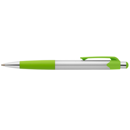 Smoothy Recycled Plastic Colour Grip Pen promotional pen in sage printed with your company logo