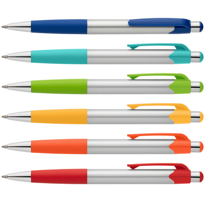 Smoothy Recycled Plastic Colour Grip Pen promotional pen in assortment printed with your company logo