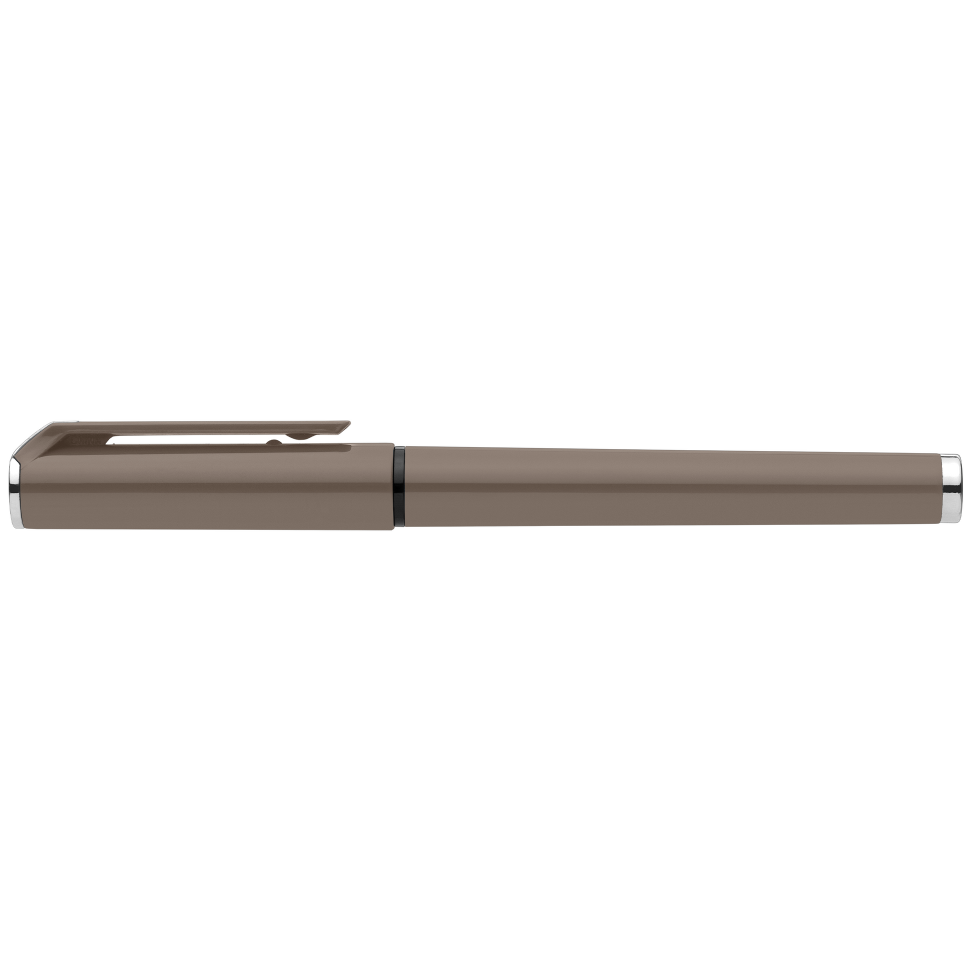 Islander Recycled Plastic Monochrome Gel Grip Pen promotional pen in dune warm grey printed with your company logo