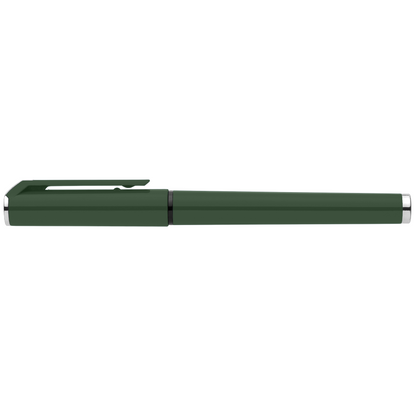 Islander Recycled Plastic Monochrome Gel Grip Pen promotional pen in forest green printed with your company logo