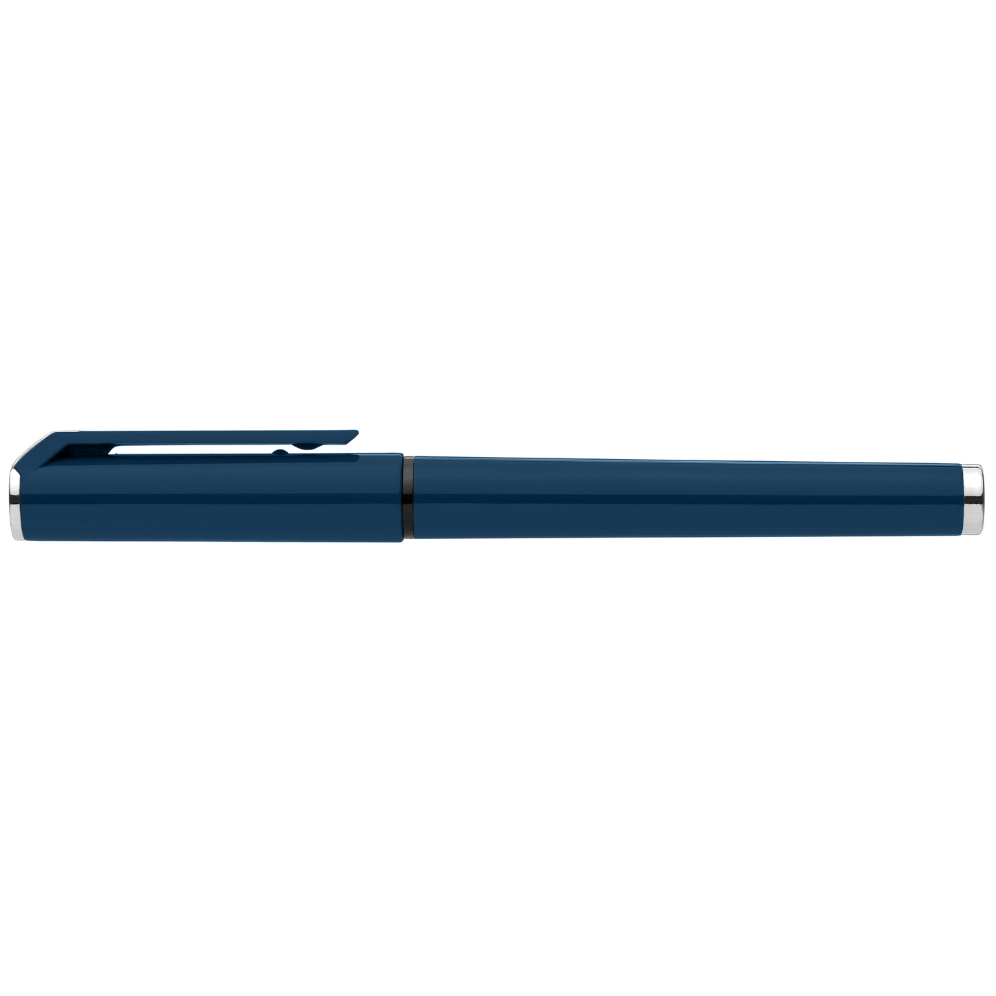 Islander Recycled Plastic Monochrome Gel Grip Pen promotional pen in navy blue printed with your company logo