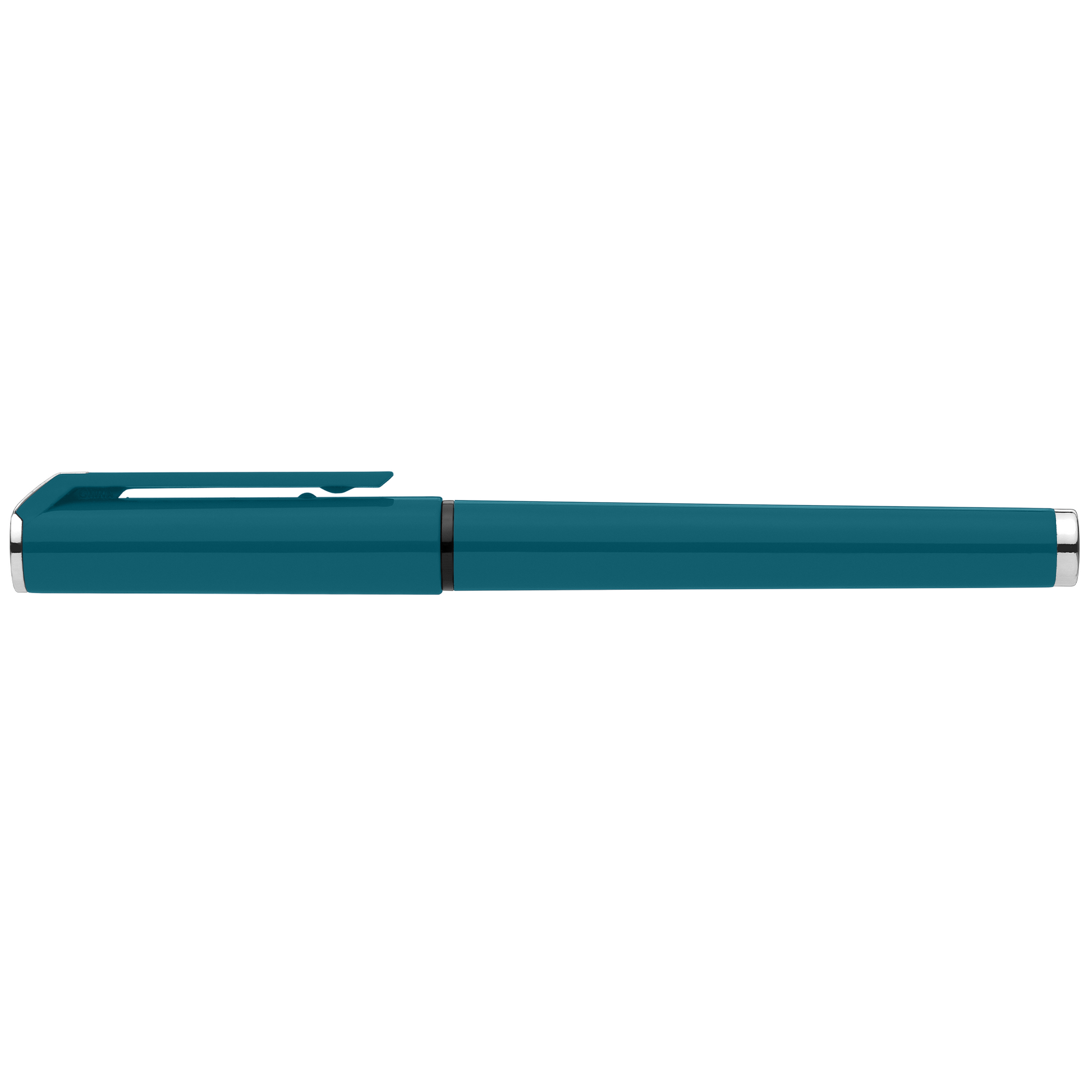 Islander Recycled Plastic Monochrome Gel Grip Pen promotional pen in turquoise printed with your company logo