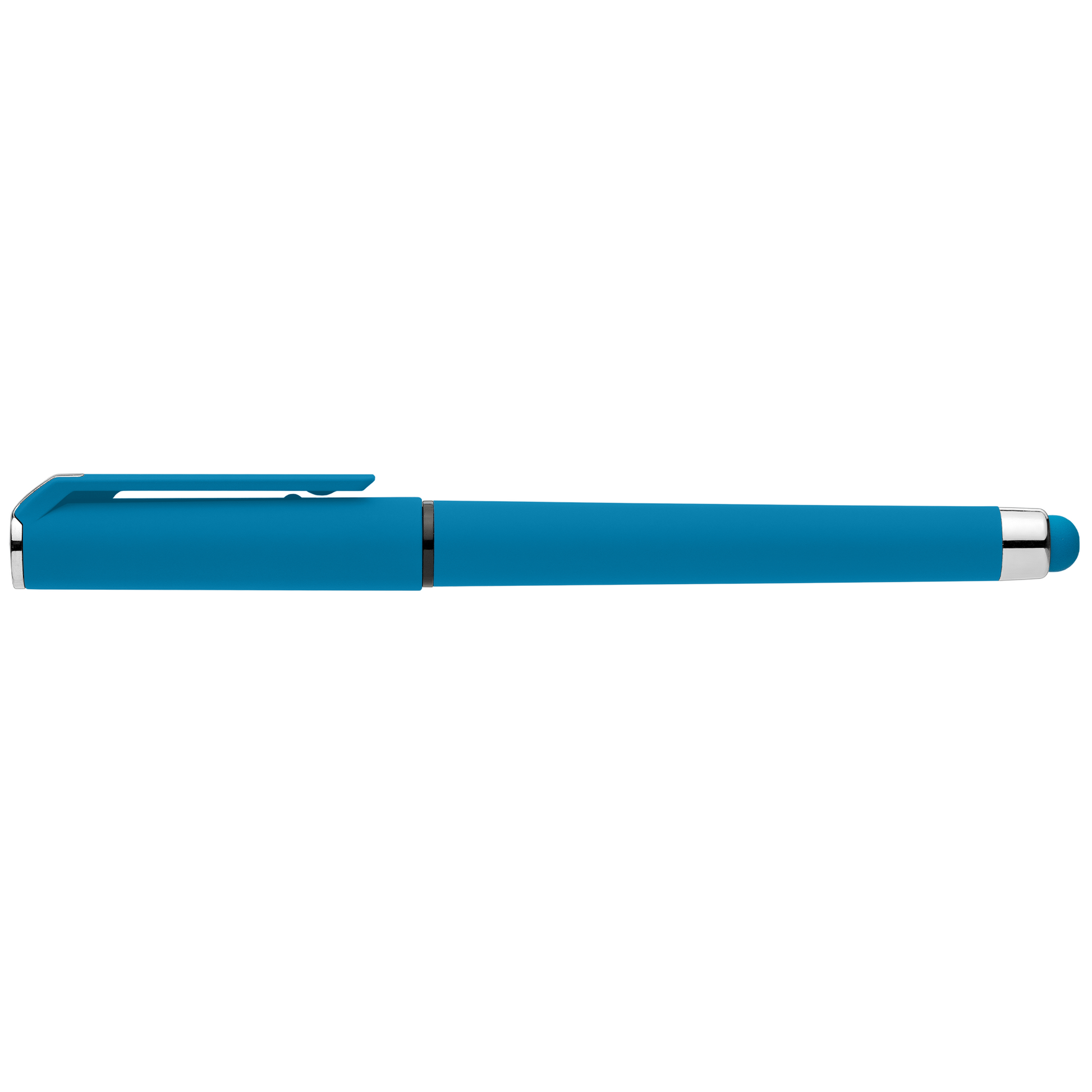 Islander Recycled Plastic Brights Gel Grip Pen promotional pen in light blue printed with your company logo