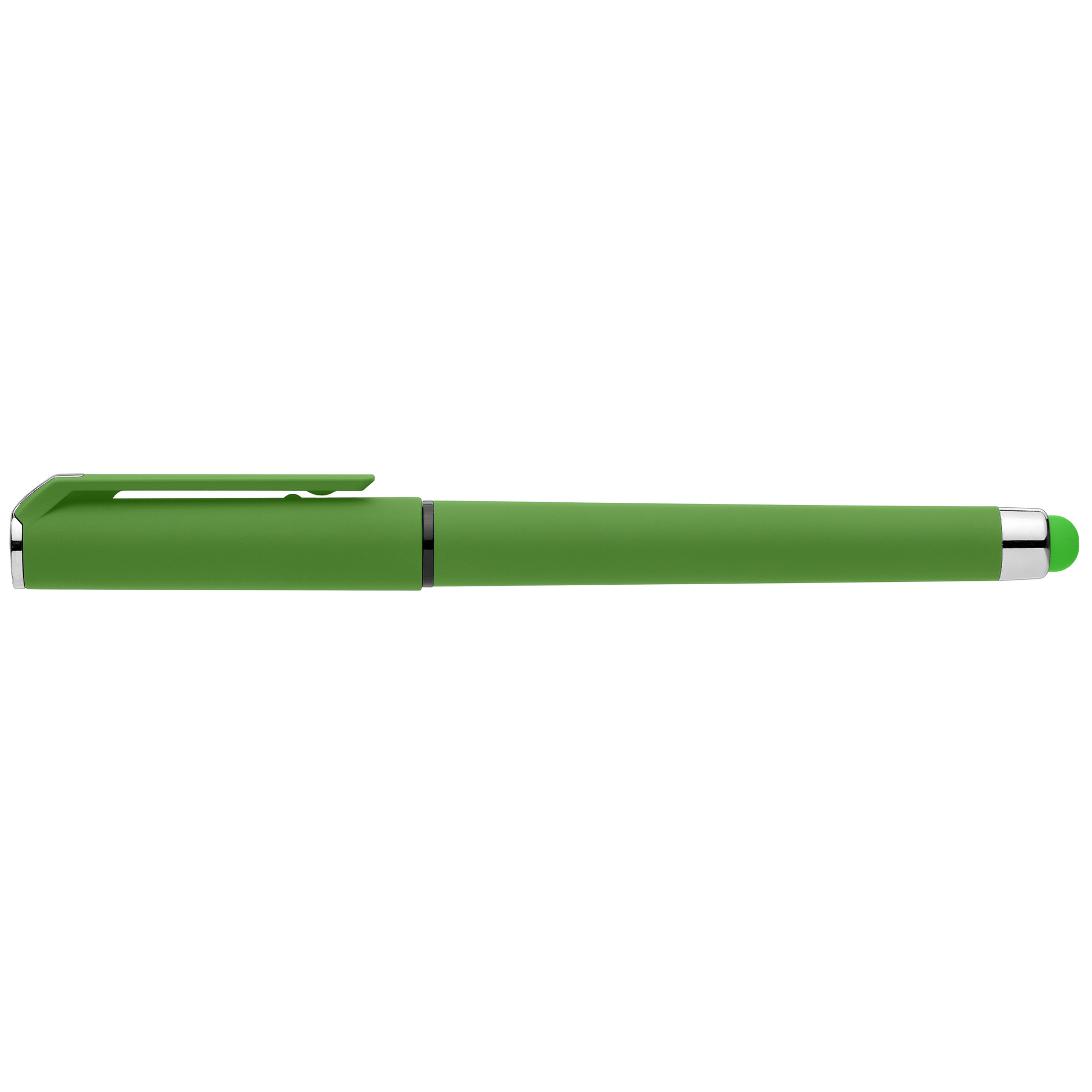 Islander Recycled Plastic Brights Gel Grip Pen promotional pen in green printed with your company logo
