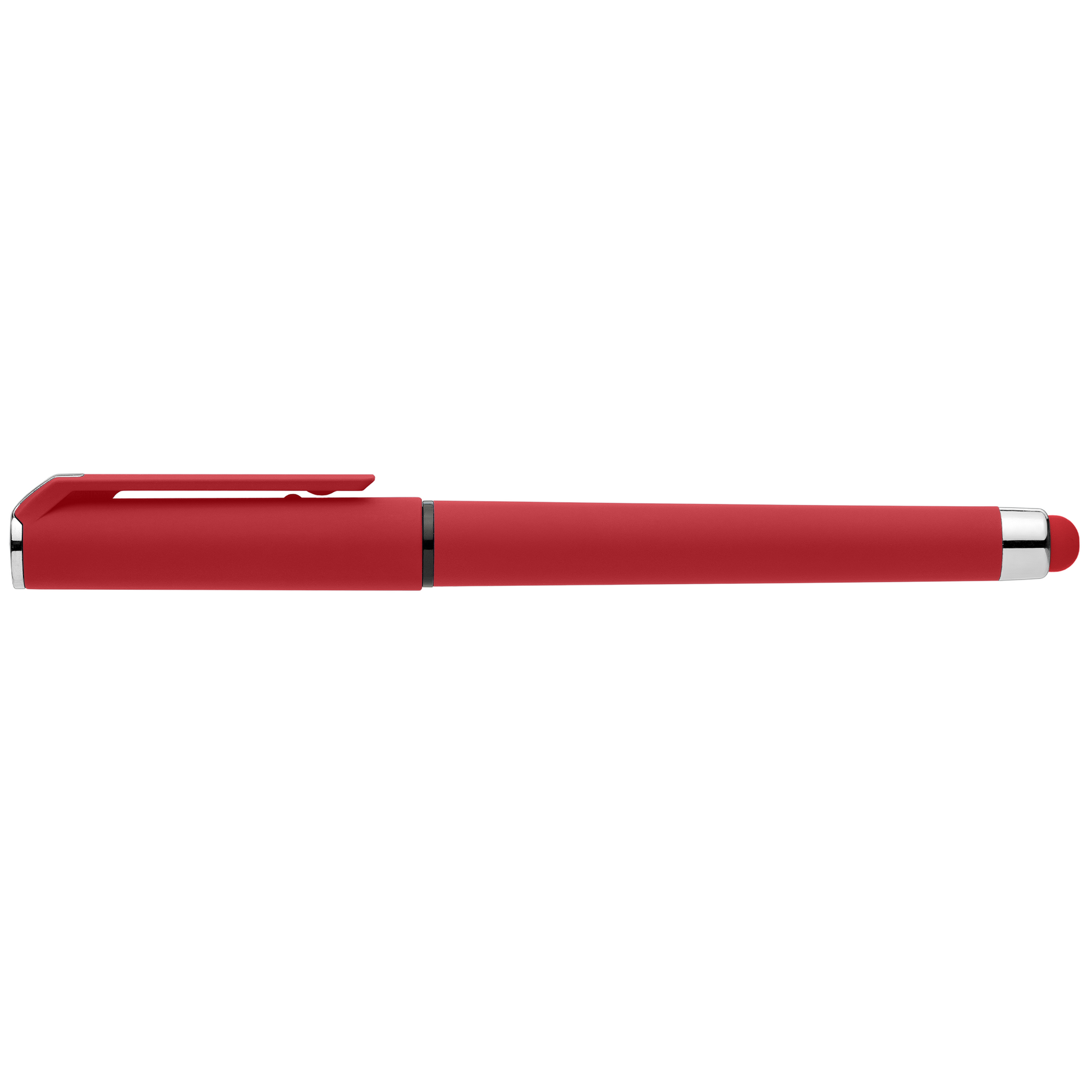 Islander Recycled Plastic Brights Gel Grip Pen promotional pen in red printed with your company logo